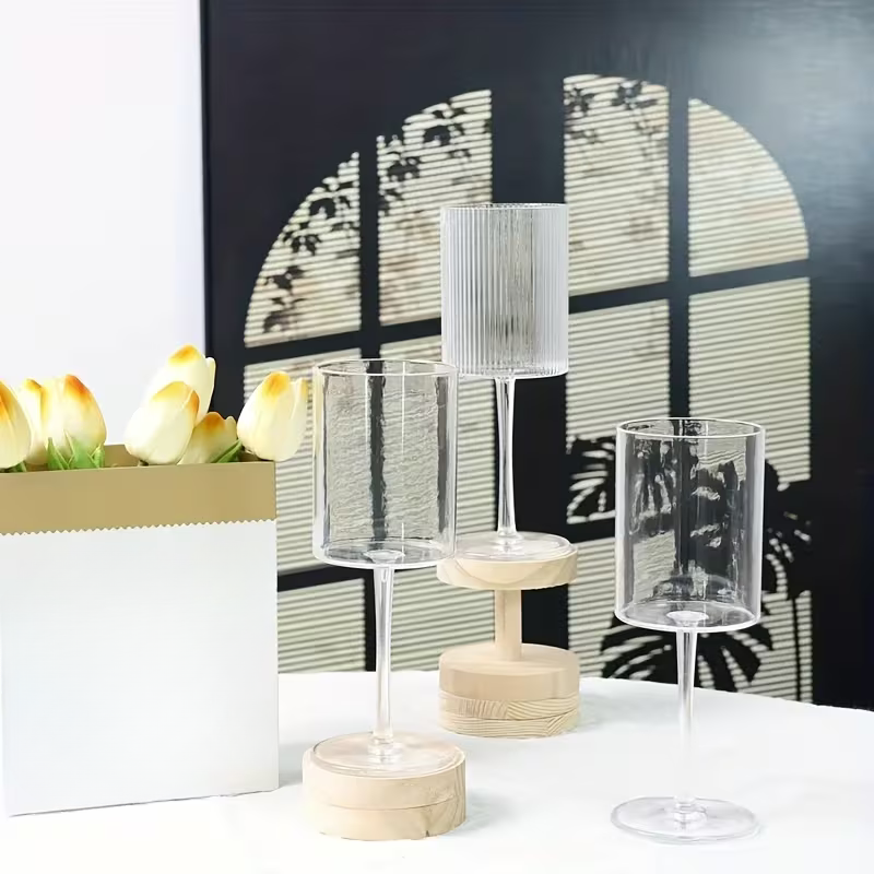Kristallglas mit Vintage-Rillen – Transparent & Dekorativ | Elegantes Glas für den Alltag und die Tischkultur | Karnz