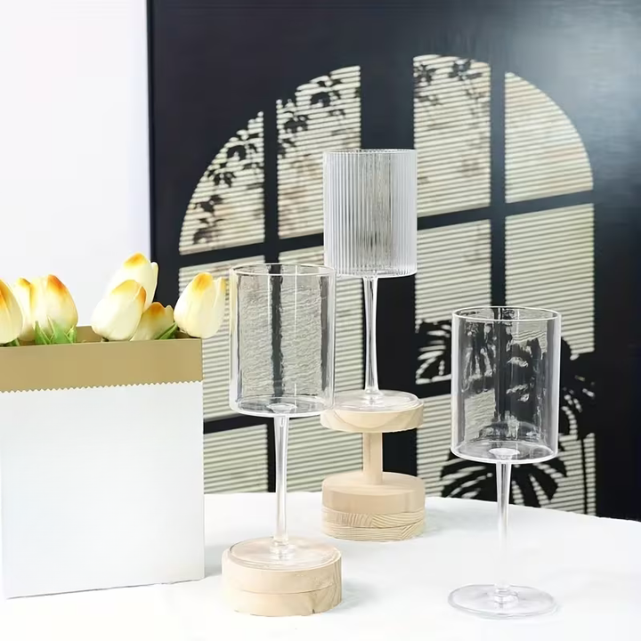 Kristallglas mit Vintage-Rillen – Transparent & Dekorativ | Elegantes Glas für den Alltag und die Taboulé-Kultur