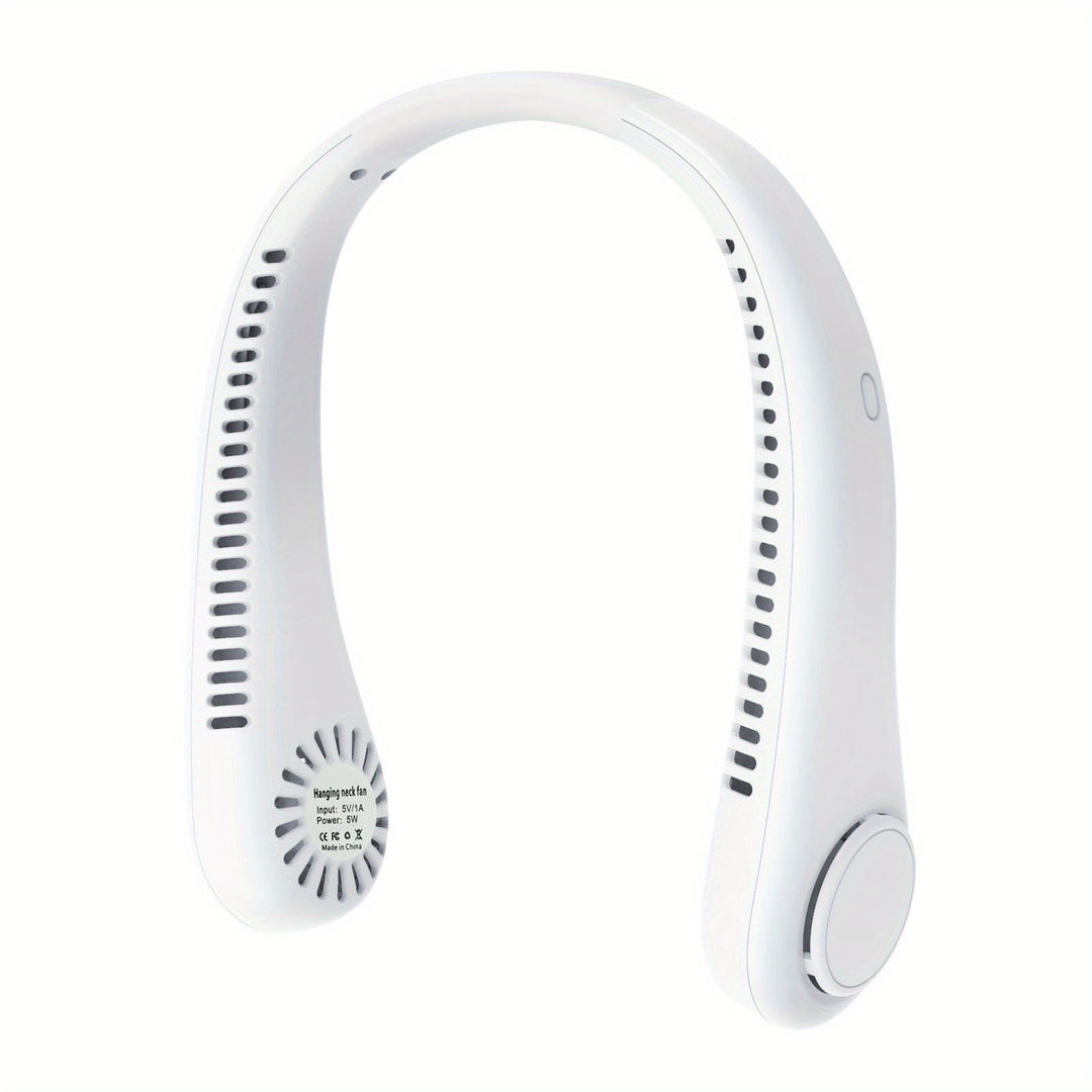 1pc Tragbarer Nackenventilator Elektrischer Drahtloser Ventilator Wiederaufladbarer USB Mini Ventilator Blattloser Persönlicher Ventilator Hängender Nacken Kühler Für Outdoor-Sportarten | Karnz