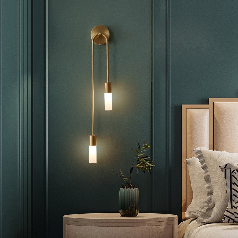Moderne LED-Wandlampe Gold – Slim 2-Licht-Stick-Wandlampe für Wohnzimmer und Schlafzimmer | Karnz
