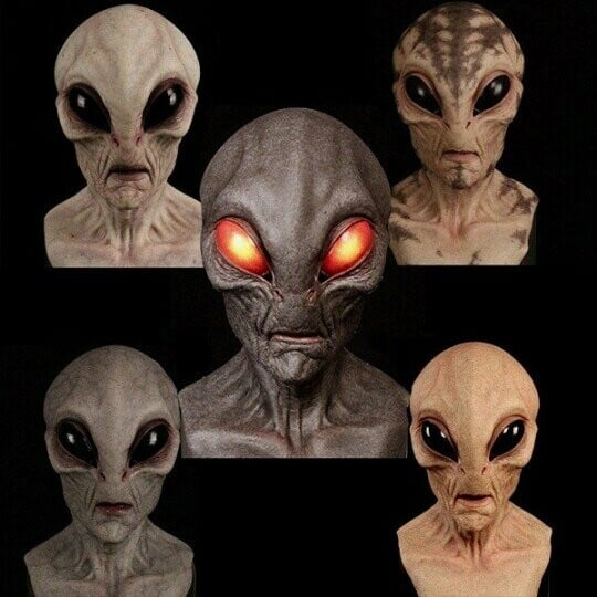 Alien-Maske | Realistisches Halloween-Kostümzubehör | Karnz