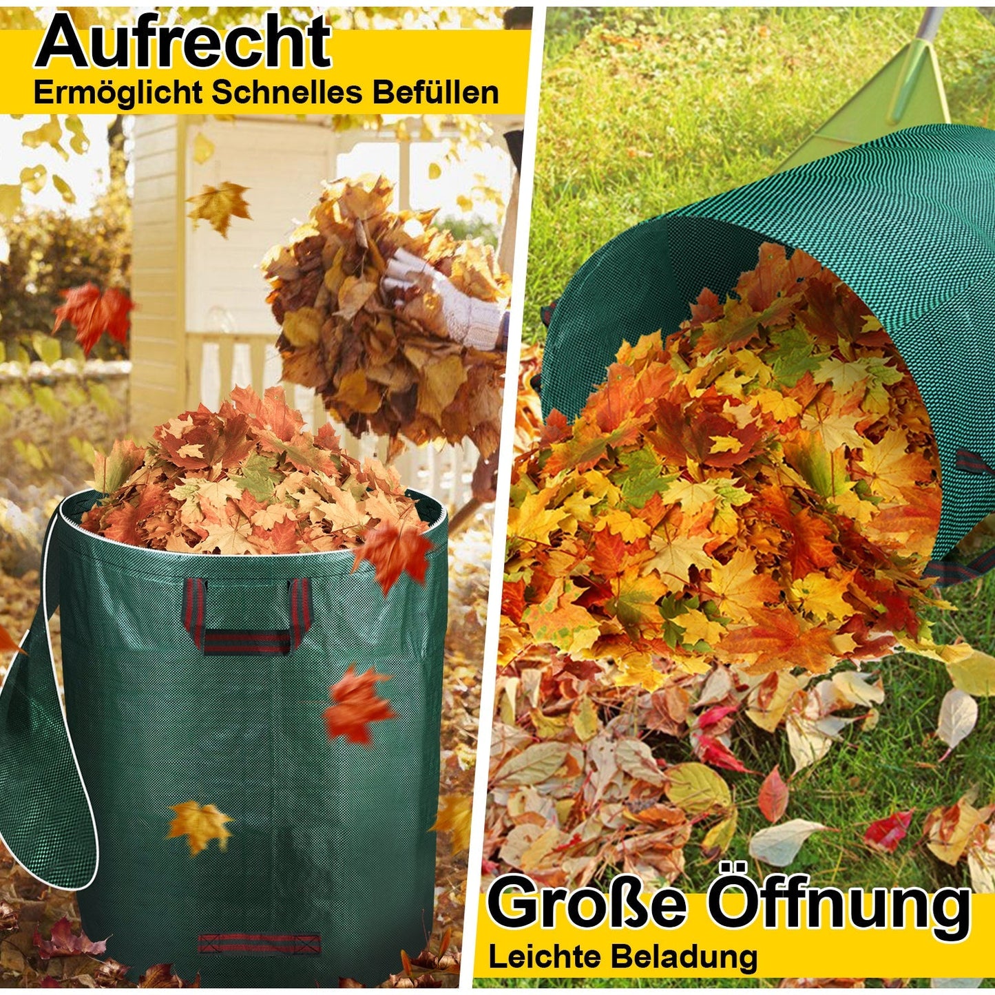 Gartenabfallsack Gartensack 272L mit Deckel | Karnz