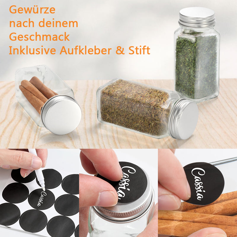 Drehdeckel Gewürzflasche Gewürzkörnerbehälter 12 Stück | Karnz