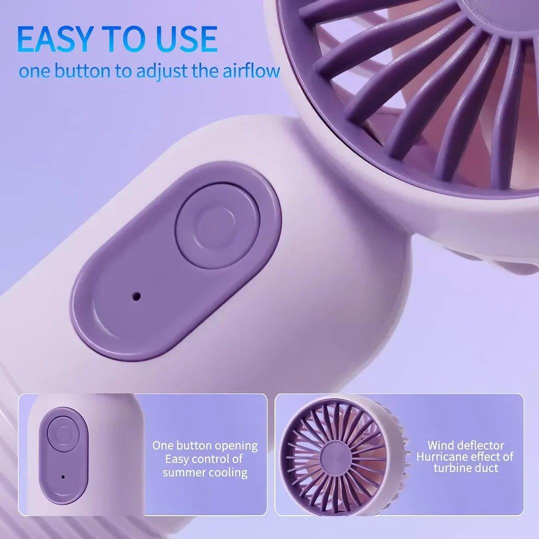 USB wiederaufladbarer Mini tragbarer Ventilator mit 3 Geschwindigkeiten | Karnz