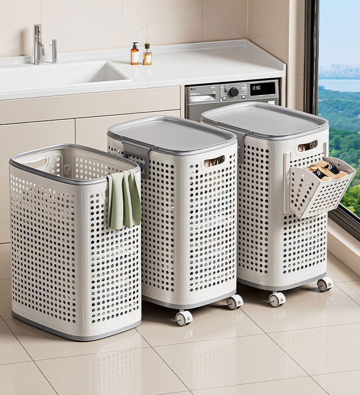 GlideEase Laundry Bin — Müheloses Wäschetragen ohne Rückenschmerz für ordentliche, frische Kleidung | Karnz