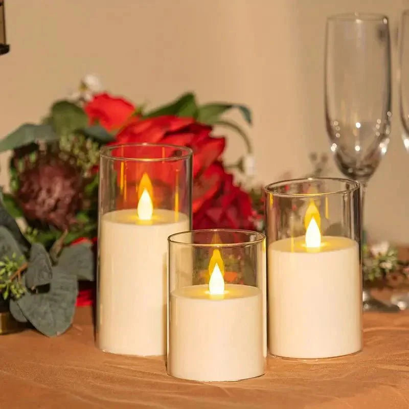 LED-Kerze mit Fernbedienung & Timer im Glasdesign | Karnz