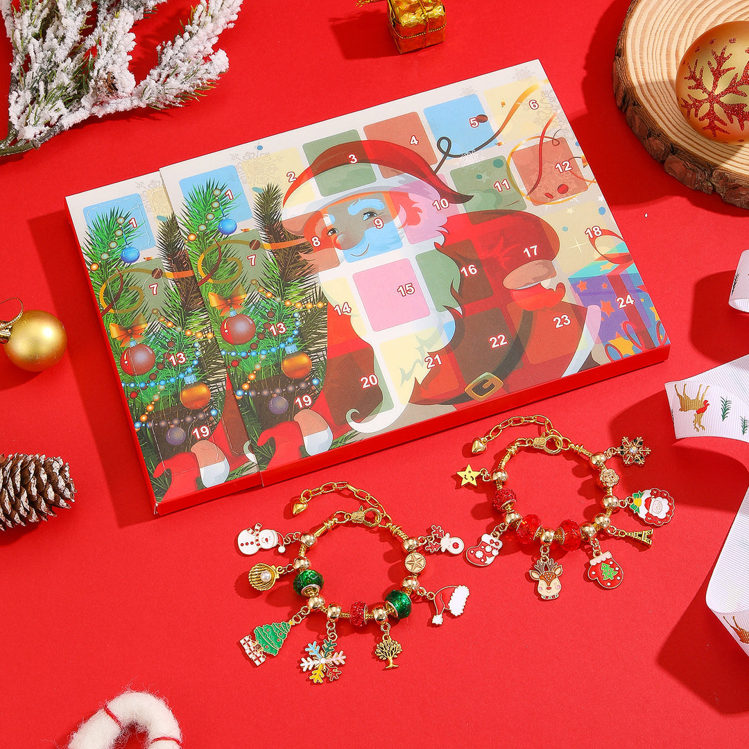 DIY-Adventskalender-Schmuckset mit Weihnachtsmotiven