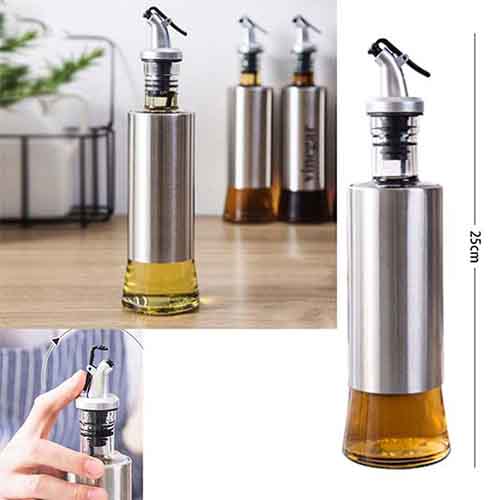 Öl- und Essigflasche 300 ML Stahl Glas Karnz