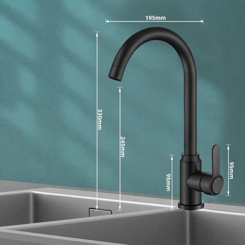Edelstahl-Wasserhahn für Küche, Misch- oder Kaltwasser