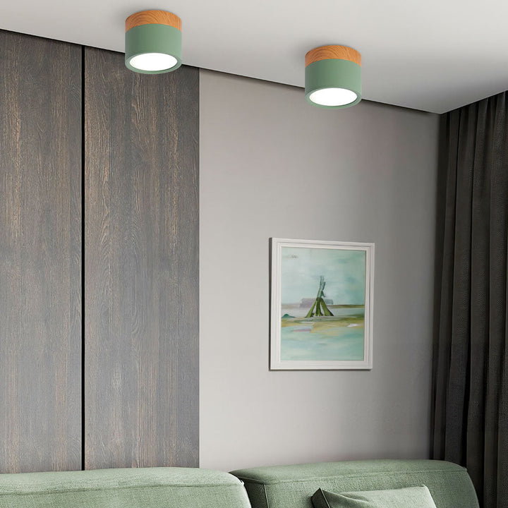 Moderne LED-Deckenleuchte, flächenbündig, zylinderförmig