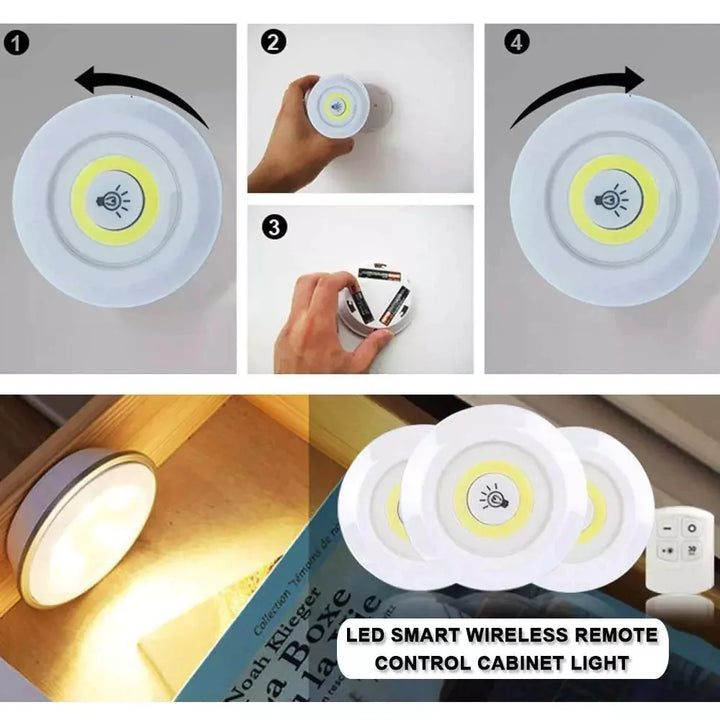 3 Stück Kabellose LED Lichter Schranklichter mit Fernbedienung Karnz