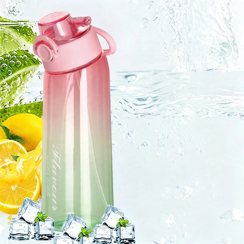 Tritan-Trinkflasche mit Aromaring, 900 ml, mit Strohhalm