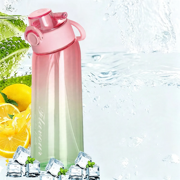 Tritan-Trinkflasche mit Aromaring, 900 ml, mit Strohhalm
