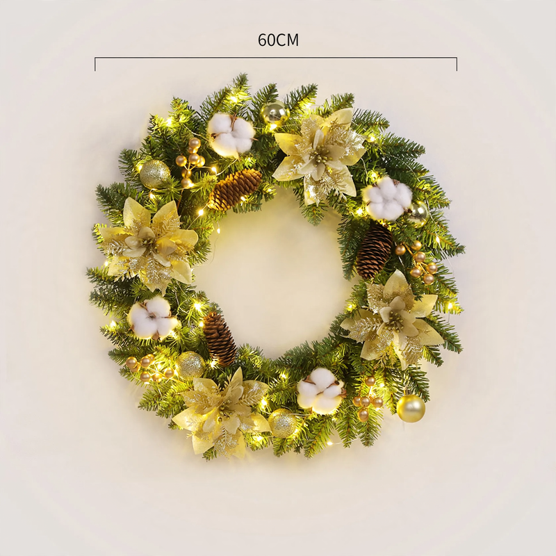 Weihnachtskranz mit Kugeln und Blumen, verschiedene Größen