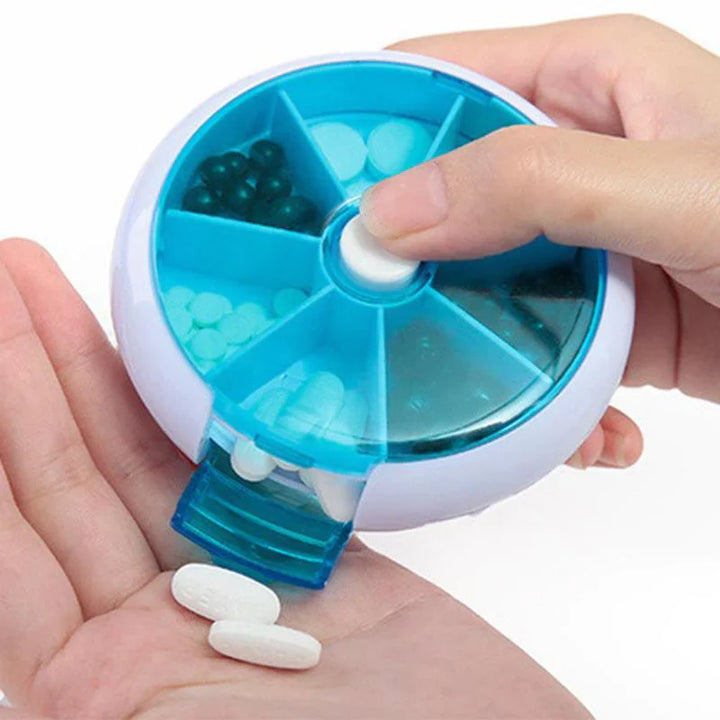 Plastik Pillen Aufbewahrungsorganizer - Runde Pillenbox für Reisen Karnz
