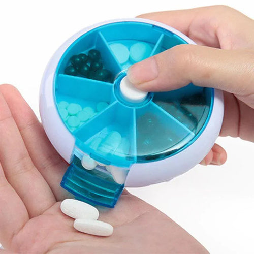 Plastik Pillen Aufbewahrungsorganizer - Runde Pillenbox für Reisen Karnz