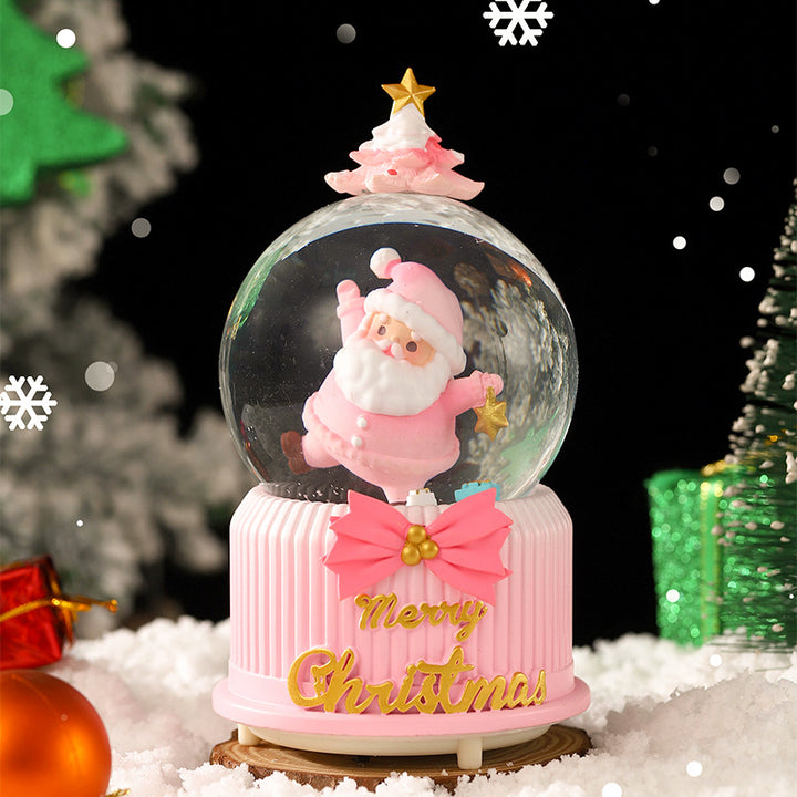 Weihnachtliche Schneekugel mit Musik und Licht
