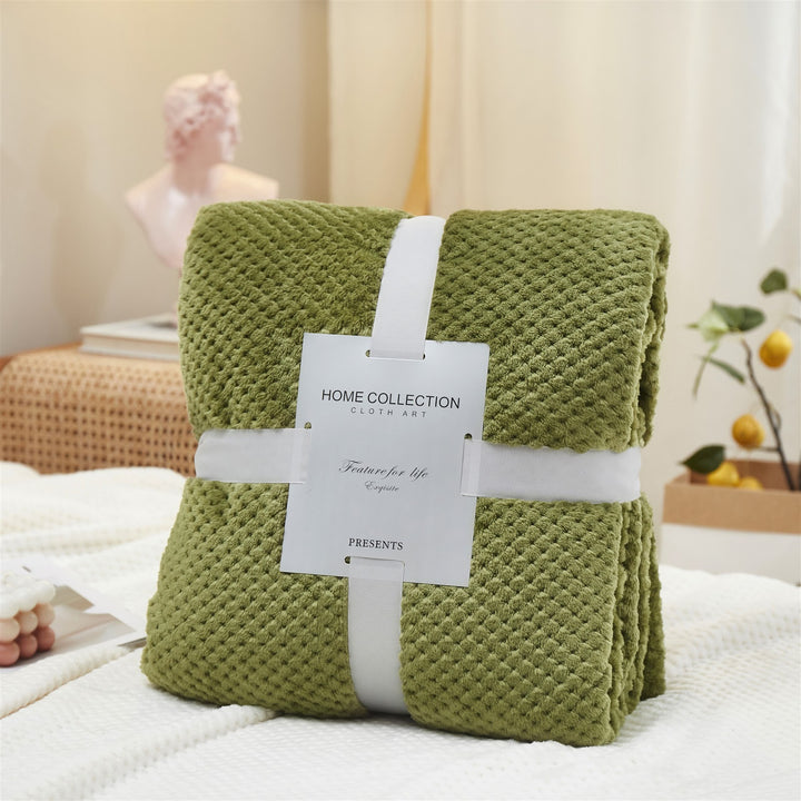 Flauschige Flanell-Decke mit Waffelstruktur