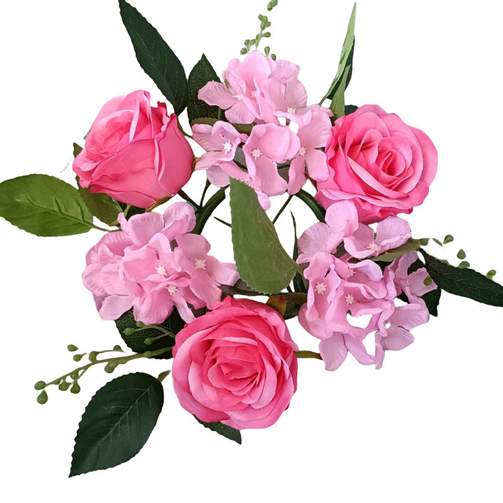 Künstlicher Rosen-Kerzenkranz, 20 cm
