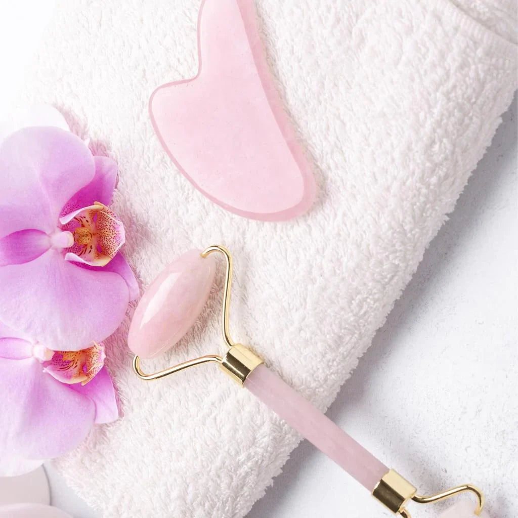 Jade Roller & Gua Sha, Gesichtsroller, Gesichtsschönheitsroller Hautpflegewerkzeuge, Karnz