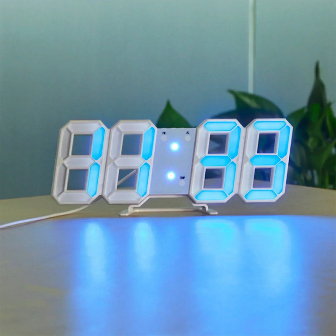 Digitale 3D-LED-Wanduhr – Modernes Design mit Dimmfunktion und optimaler Ablesbarkeit
