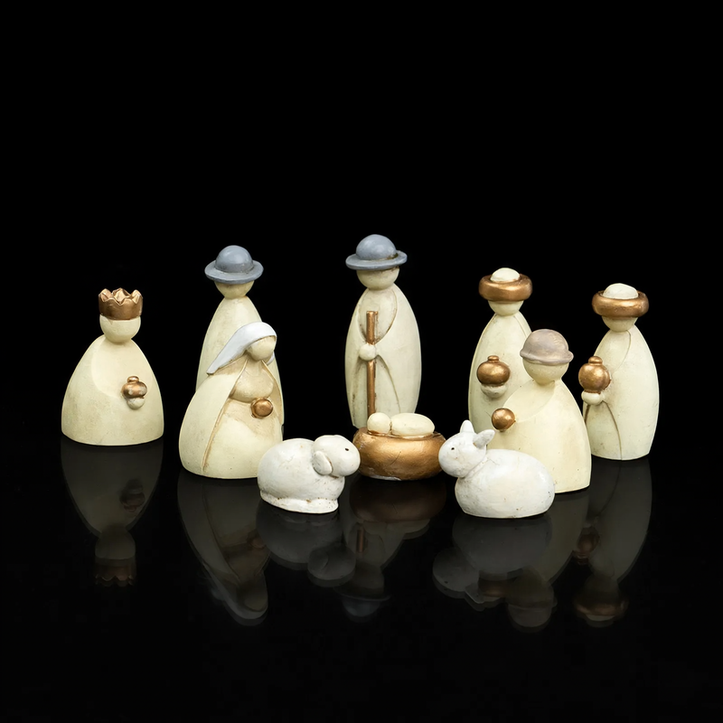 Krippenfiguren-Set aus Kunstharz