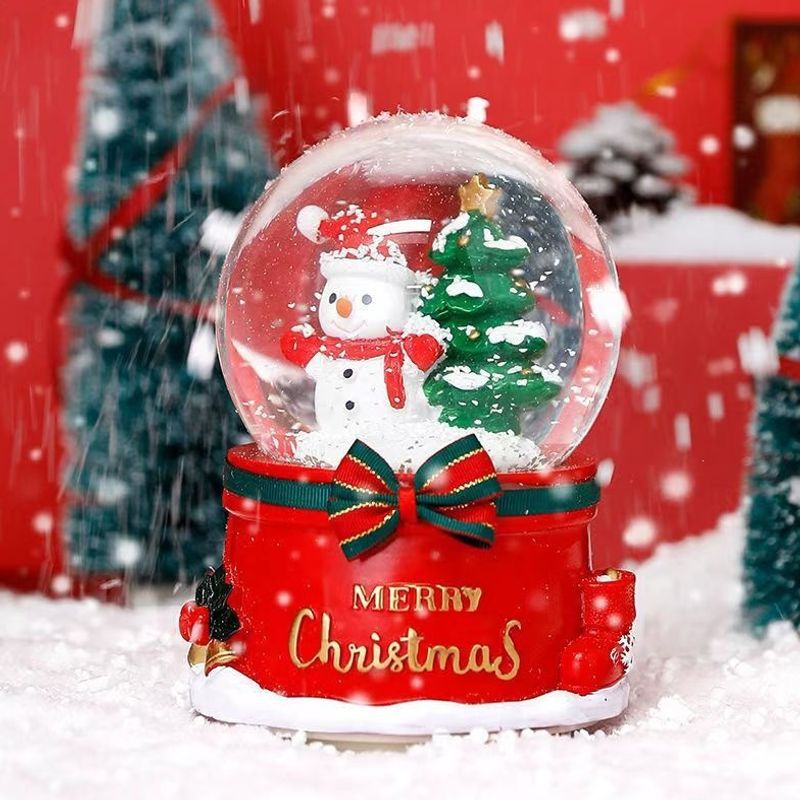 Weihnachts-Spieluhr mit Glaskugel und Schneeeffekt