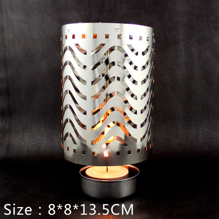 Rotierender Metall-Kerzenhalter, rund