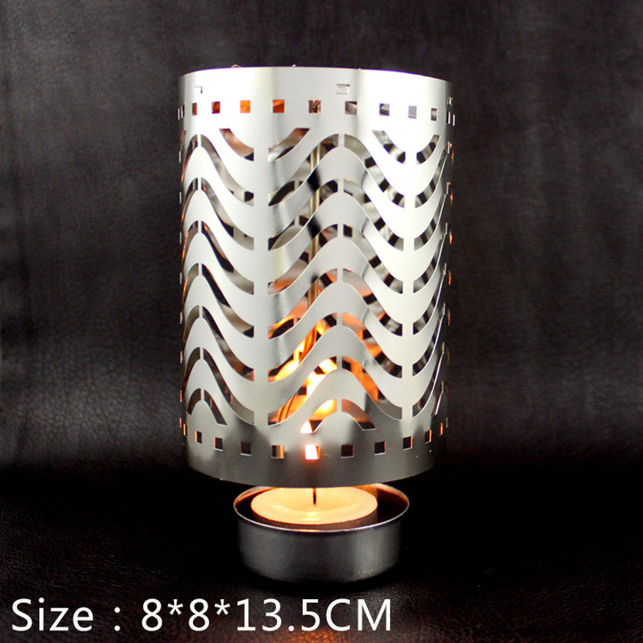 Rotierender Metall-Kerzenhalter, rund