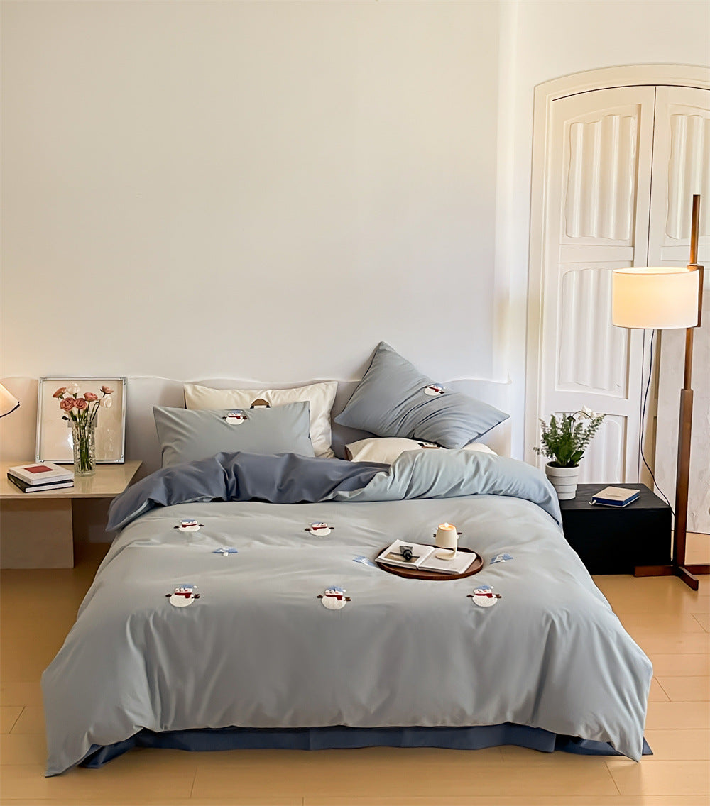 Verspieltes Baumwoll-Bettwäsche-Set mit Tiermotiven