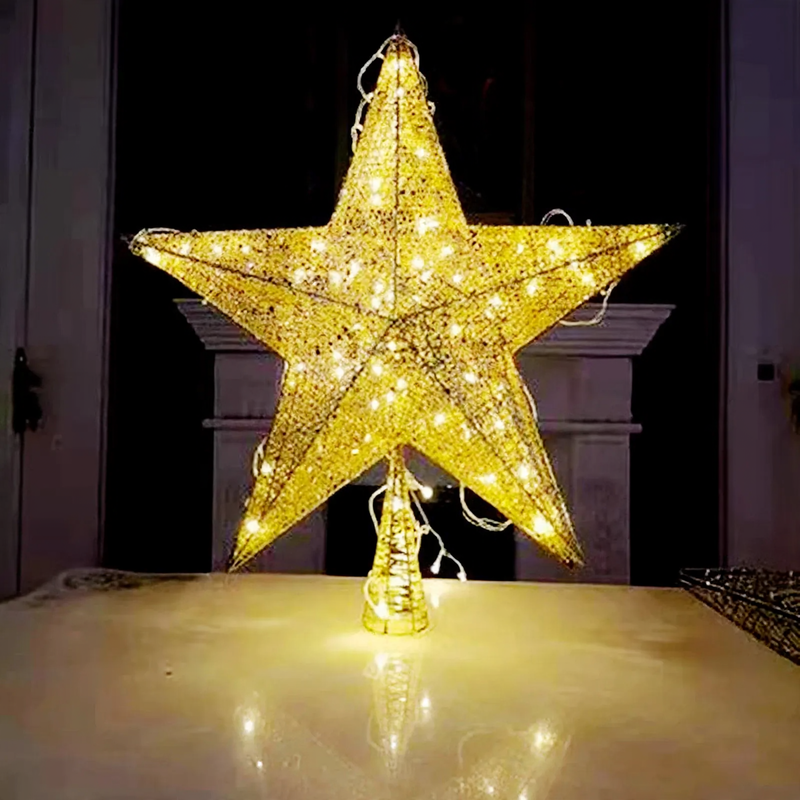 Weihnachtsbaum-Stern aus Metall, mit Glitzer