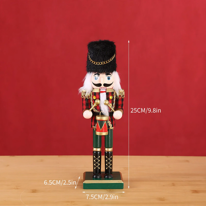 Bemalter Nussknacker-Soldat aus Holz, 25 cm, als Dekofigur