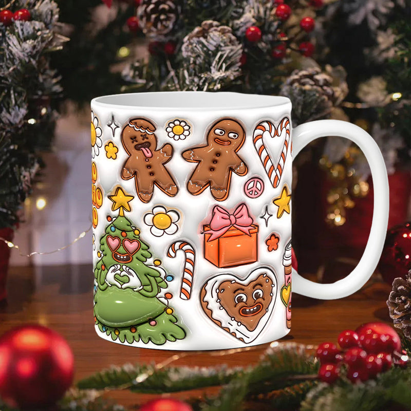 3D Weihnachts-Gingerman Keramik Kaffeetasse | Karnz