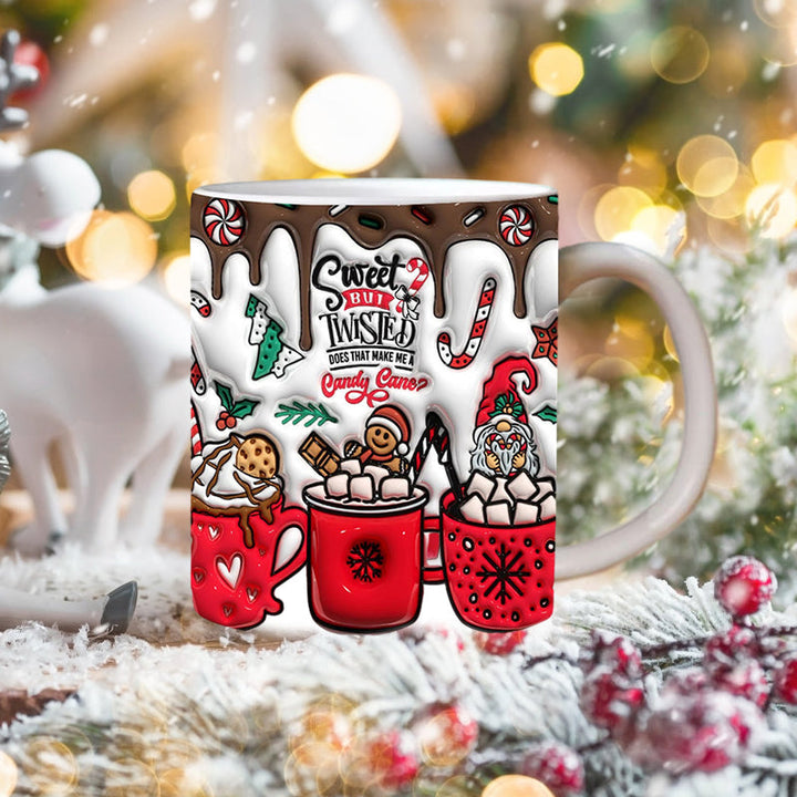 3D Weihnachts-Gingerman Keramik Kaffeetasse | Karnz