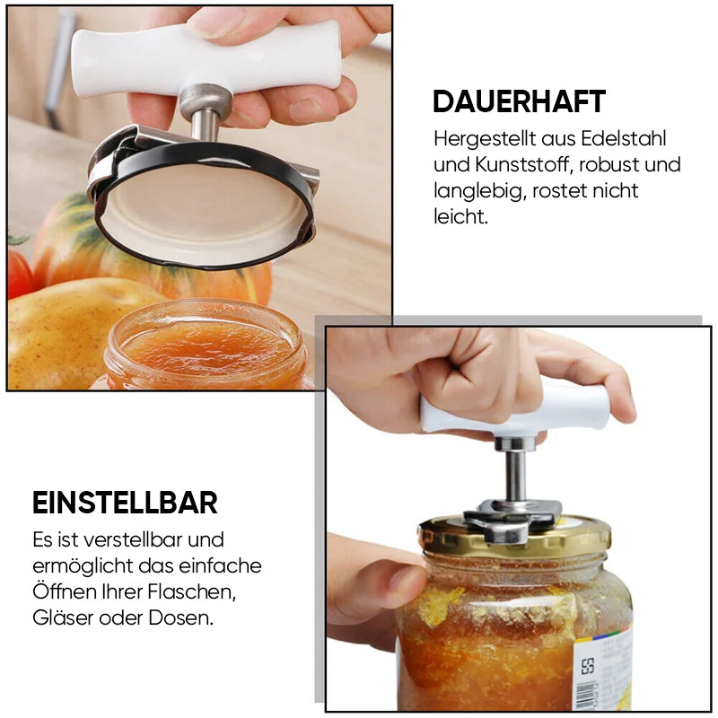 Größenverstellbarer Dosenöffner aus Edelstahl | Karnz