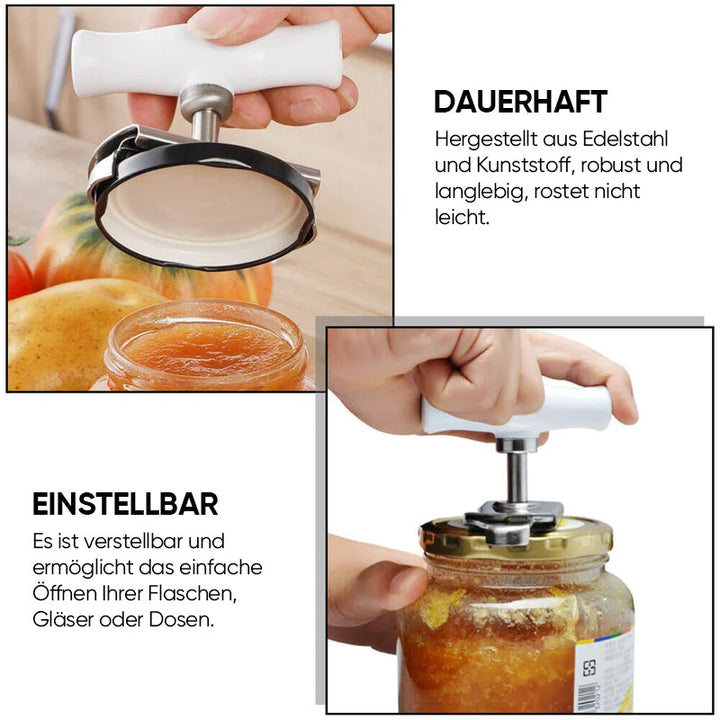 Größenverstellbarer Dosenöffner aus Edelstahl | Karnz