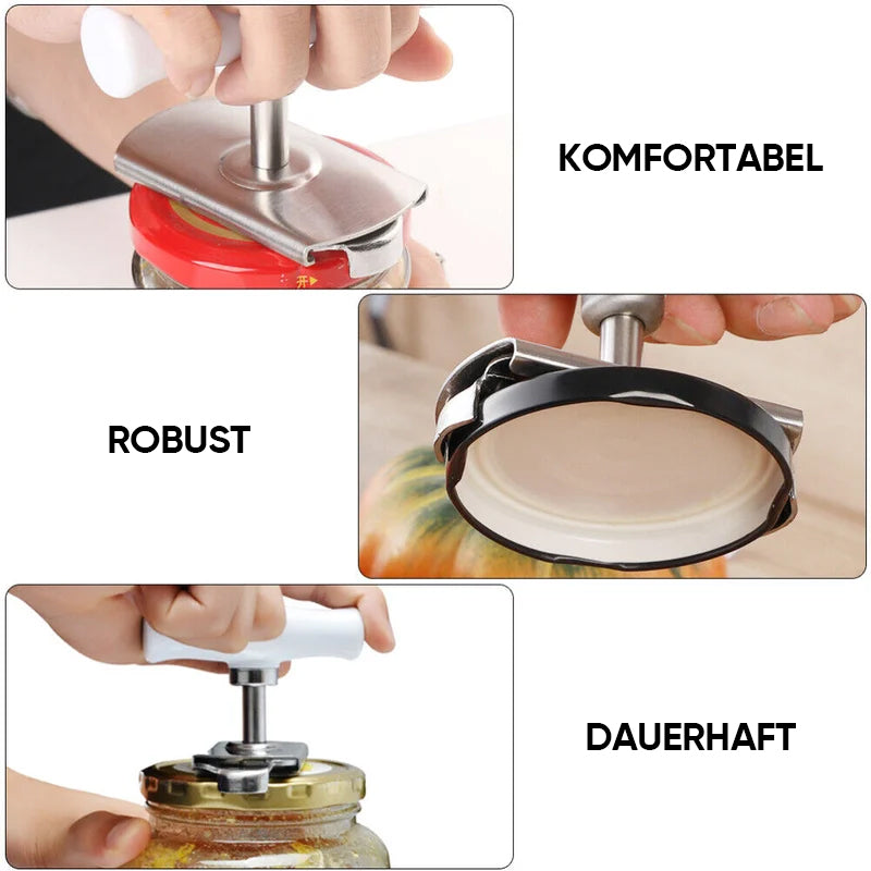Größenverstellbarer Dosenöffner aus Edelstahl | Karnz