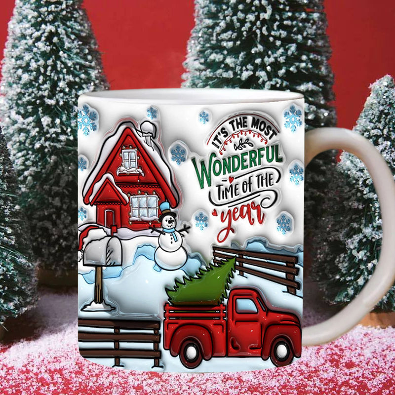 3D Weihnachts-Gingerman Keramik Kaffeetasse | Karnz