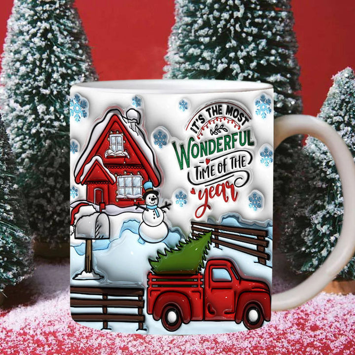 3D Weihnachts-Gingerman Keramik Kaffeetasse | Karnz