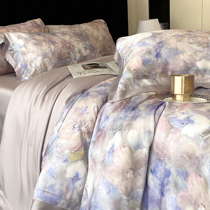 Lyocell-Bettwäsche-Set, 4-teilig, Blumenmuster