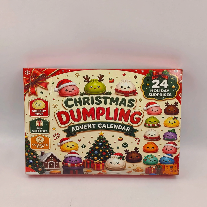 Adventskalender mit 24 Quetschfiguren in Obst- und Gemüseform
