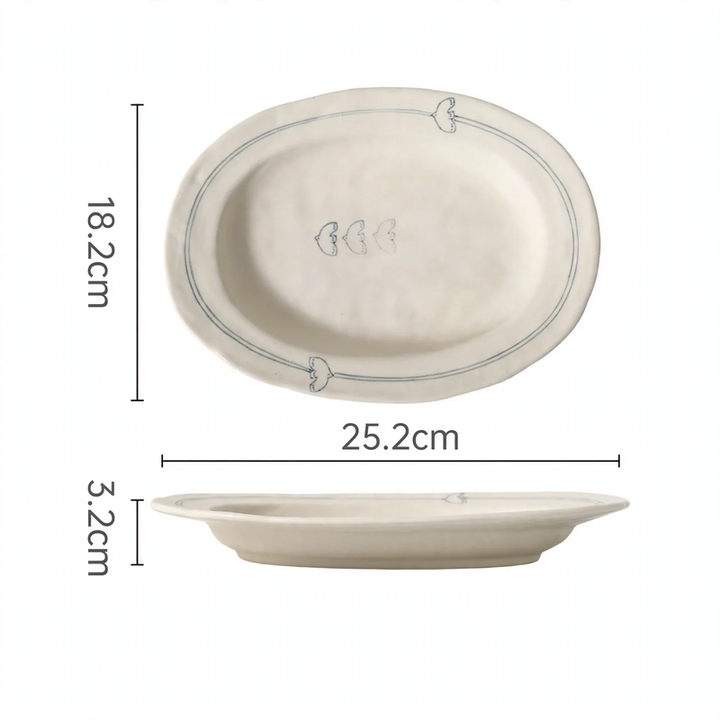 Vintage-Geschirrset aus Keramik, rustikales Design