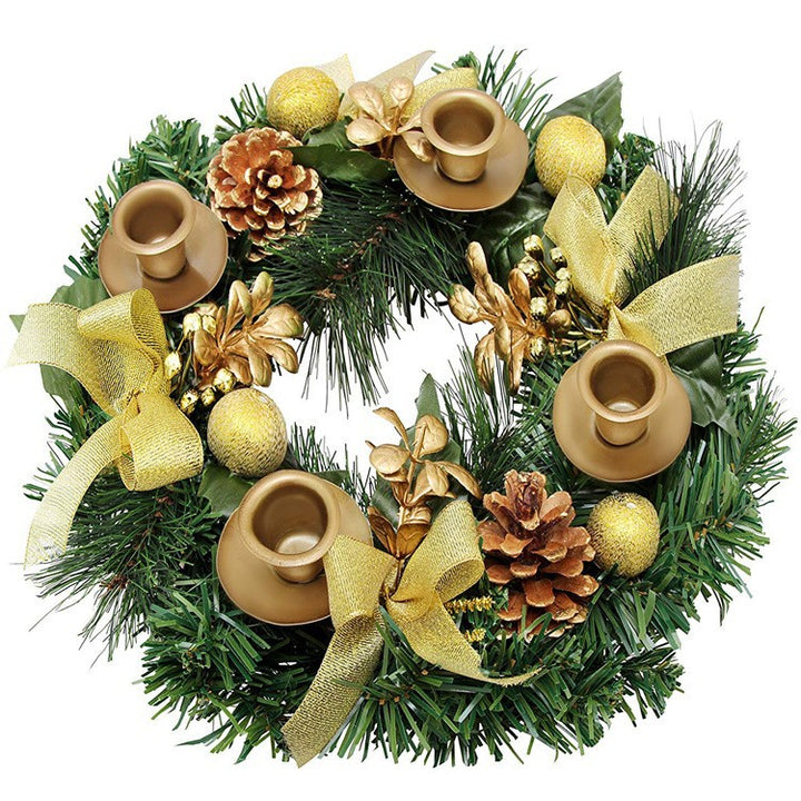 Weihnachtlicher Adventskranz mit roter Schleife, 30 cm