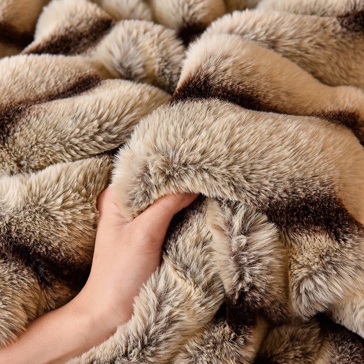 Milchfaser-Fleece Bettwäsche-Set, geometrisch, 4-teilig