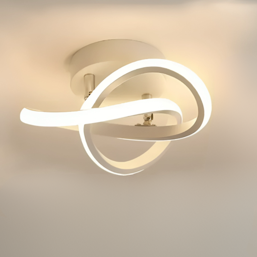 Moderne LED-Deckenlampe 18W | Kreatives Design mit 2 Ringen | Energieeffiziente Beleuchtung für Wohnzimmer & Büro 24 cm | Karnz
