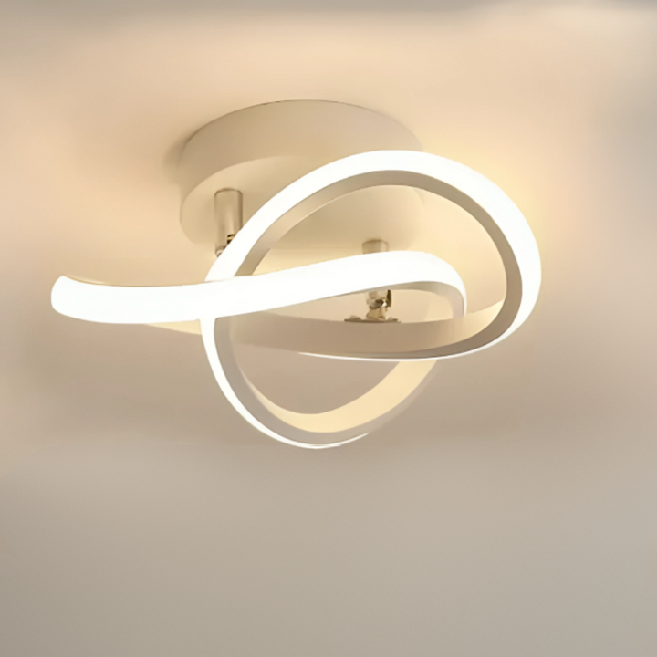 Moderne LED-Deckenlampe 18W | Kreatives Design mit 2 Ringen | Energieeffiziente Beleuchtung für Wohnzimmer & Büro 24 cm | Karnz