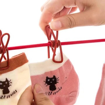 12 Clips Elastische Wäscheleine Karnz