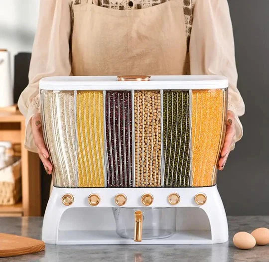 6 Fächer Müsli-Spender Aufbewahrung Organisator Karnz