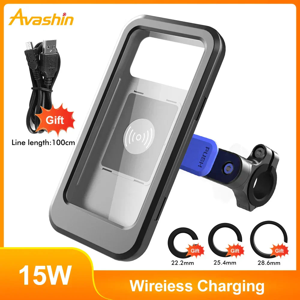 RideCharge Pro – Wasserdichter Handyhalter mit USB und 15W kabellosem Laden für Bike und E-Bike | Karnz