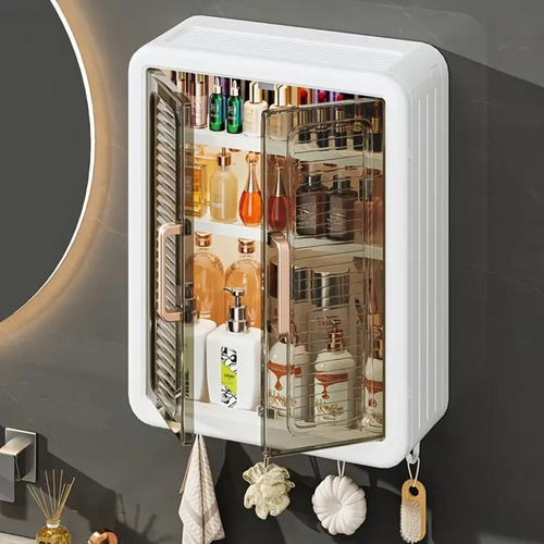 Wandmontierter StauraumSchrank - 3-Lagiger Bohrfreier Organizer-Regal Karnz